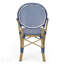 Chaises d'appoint d'inspiration bistro français avec structure en aluminium et rotin en polyéthylène, ensemble de 2 pour l'extérieur