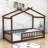 Vonie Wood Daybed with Roof and Slats-656567934-656634594