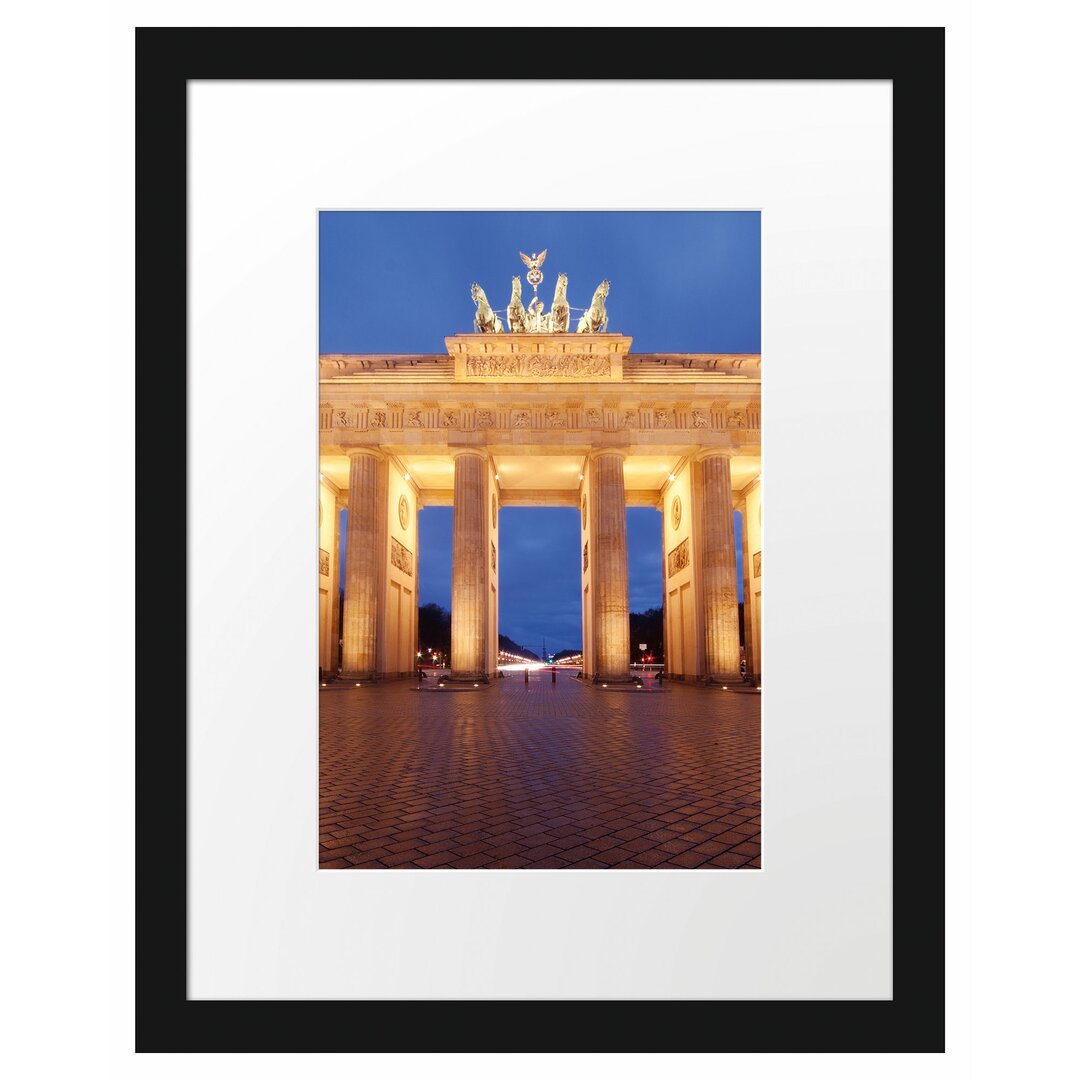 Gerahmtes Poster Erleuchtetes Brandenburger Tor