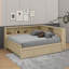 Lit de jour double en bois avec tablettes et lit gigogne
