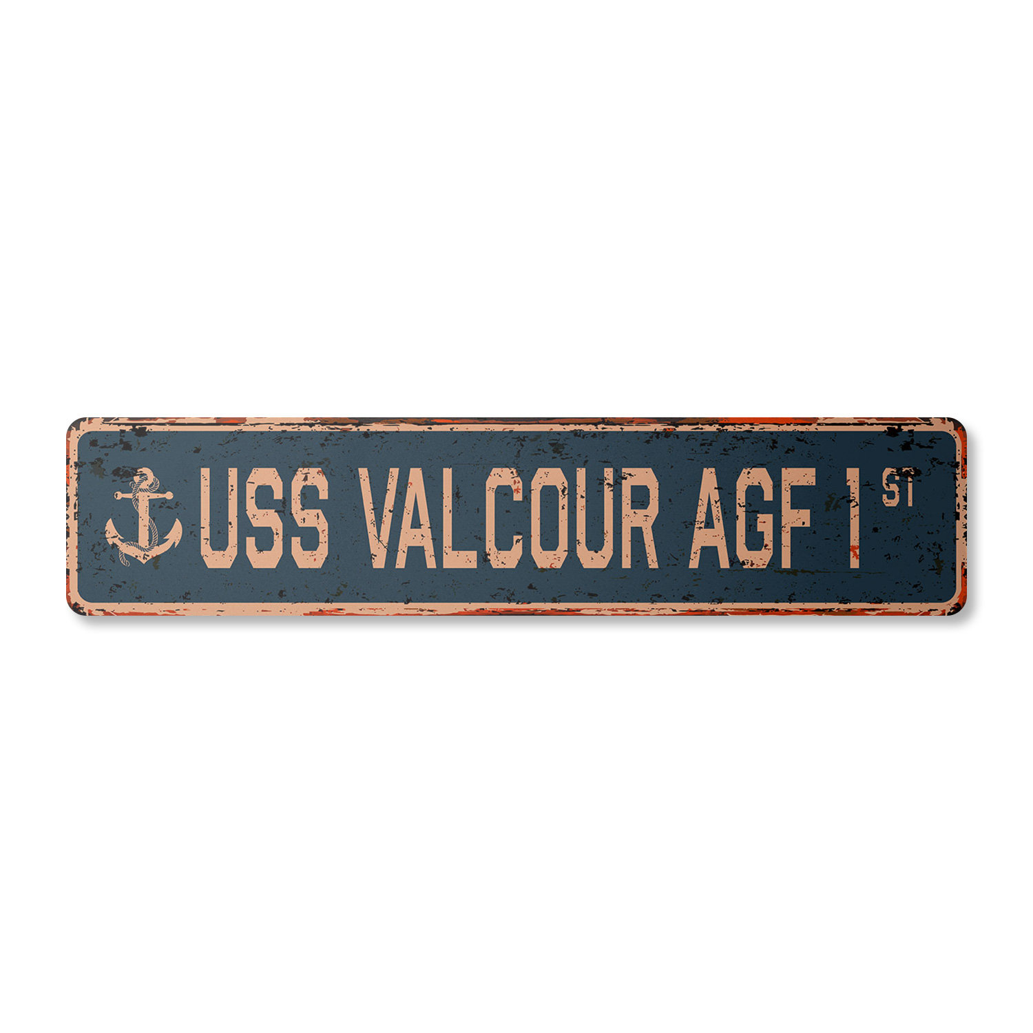 SignMission USS Valcour AGF 1 Aluminum Street Sign | Wayfair