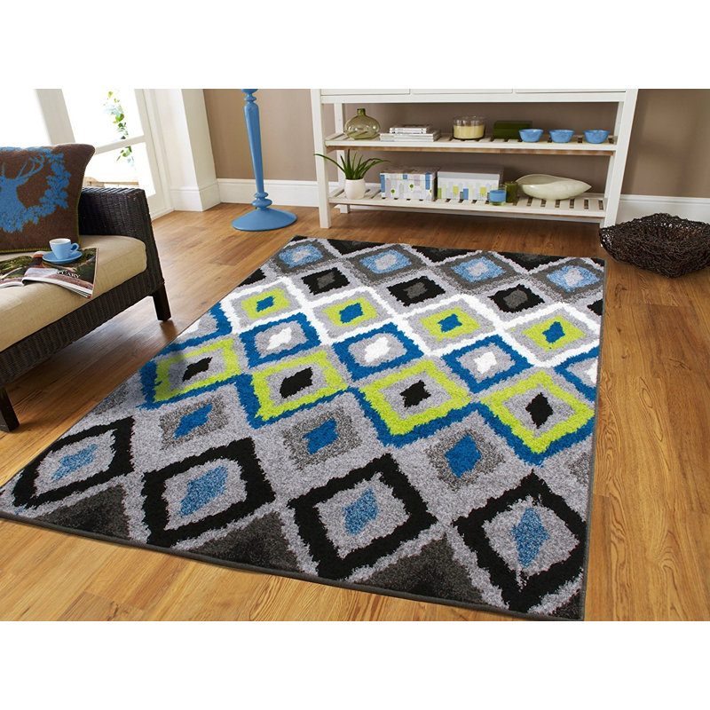Melendez Wool Geometric Indoor Rug, Rectangle 7'8"x 10'6"