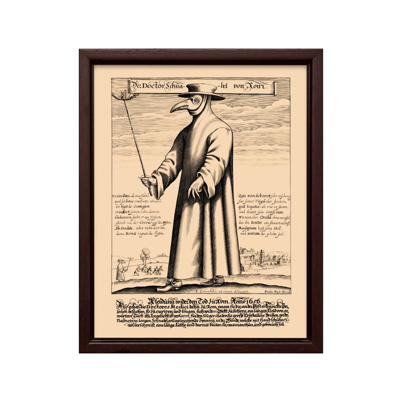 Doctor Schnabel de Rome, Canevas, H 11 po x l 14 po, Encadrement brun