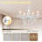 Dimmable Plug-in Glass Chandelier 5 Light Crystal (Bulbs Included), White Hanging Pendant Light-301727710