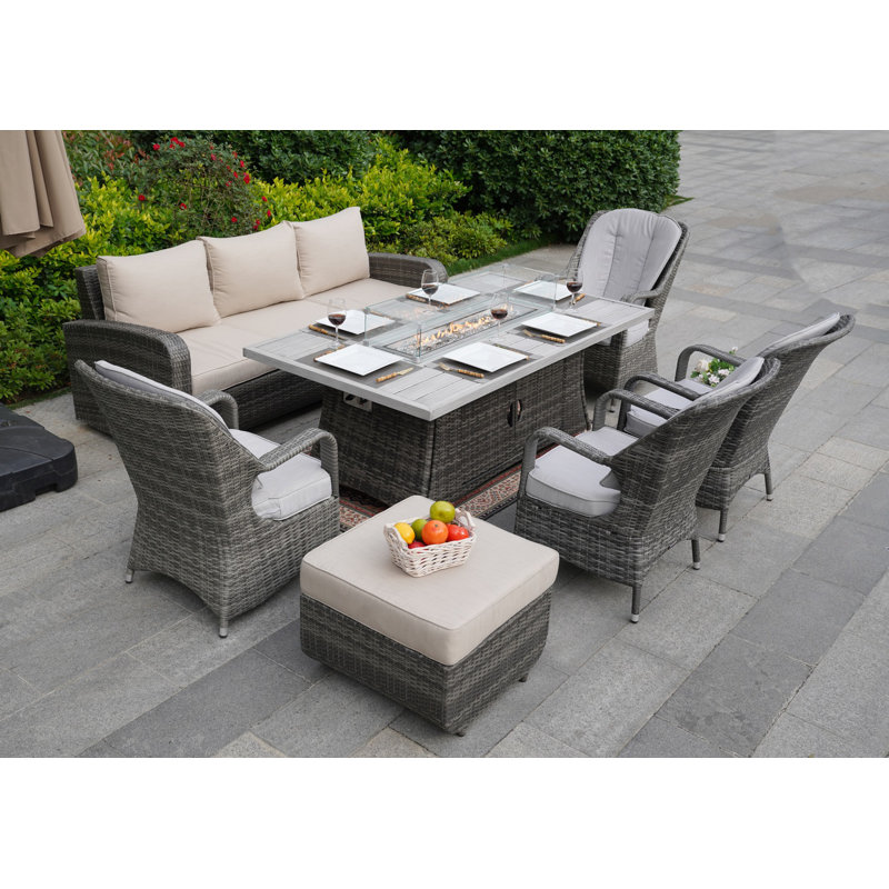 Alseepa 9 - Person Patio Conversation Set with Cushions