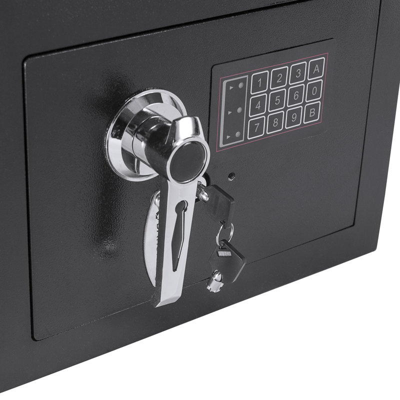 Coffre-fort à clavier 72 pi cu avec baffles de pêche, deux codes à broches, boulons et corps de verrouillage solides, noir, 13,87 po P x P 16 H, 41,5 lb