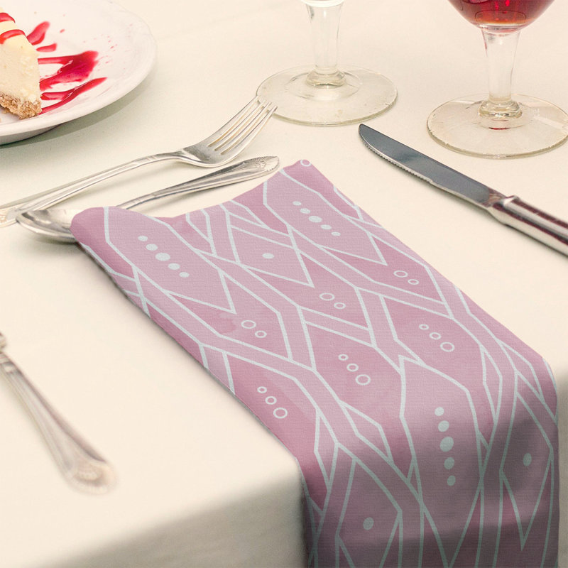 Serviette à motif treillis Mcguigan, H 22 po x l 22 po x P 0,1 po, Rose, Coton