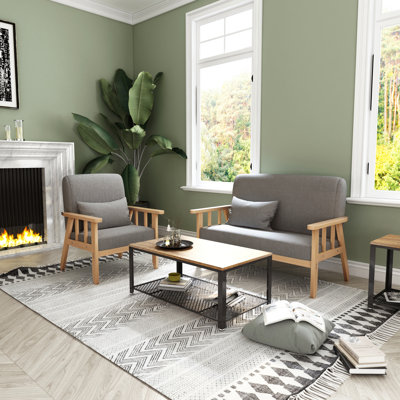 Macclesfield 2 Seater Linen Blend Loveseat