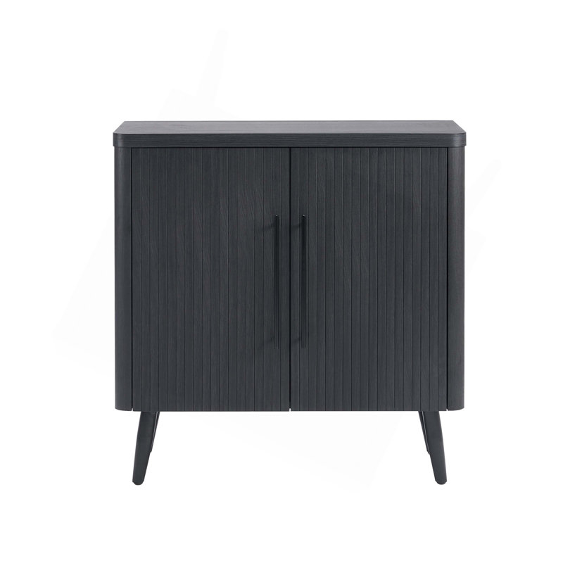 Jodie 31" Fluted Accent Cabinet, Charcoal Gray