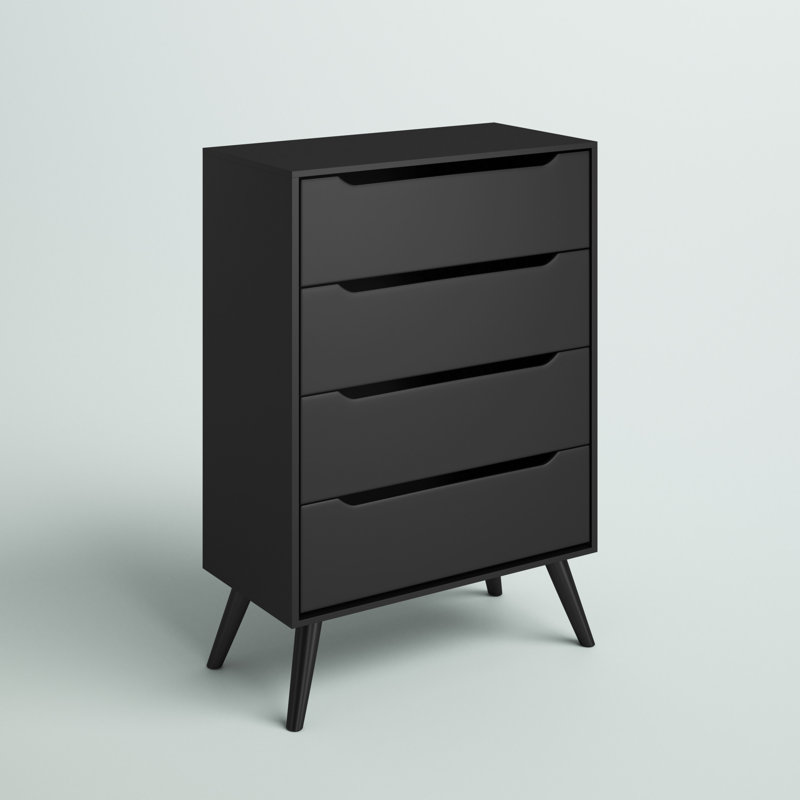 Commode 4 tiroirs Aliyha, Noir