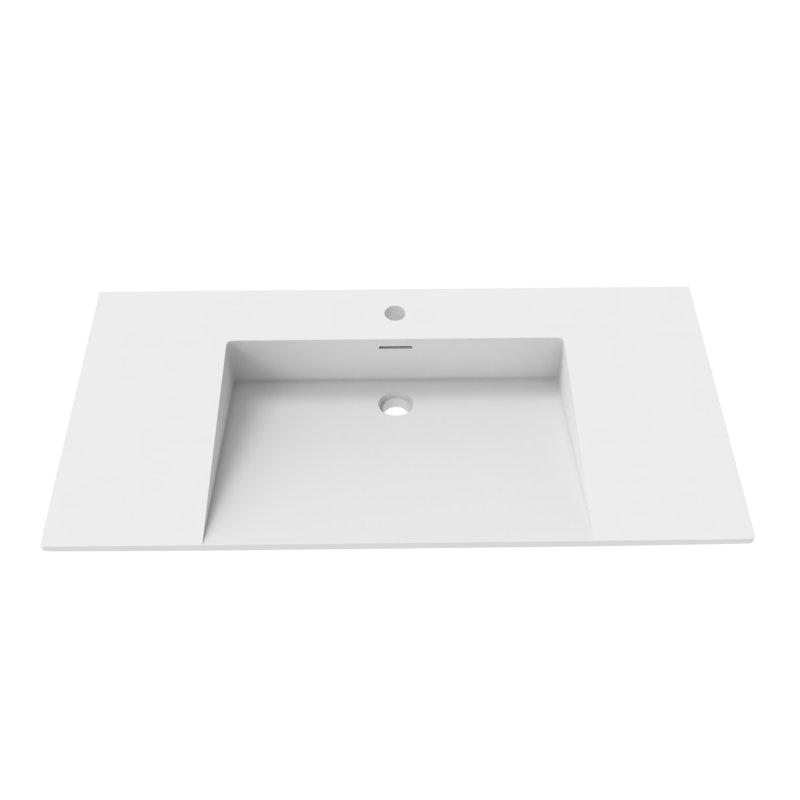 Lavabo de salle de bain mural rectangulaire 36 po avec trop-plein CastelloUSA