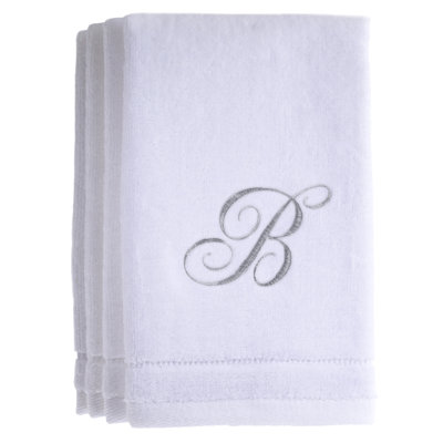 Ensemble de serviettes 4 pièces monogrammées 100% coton