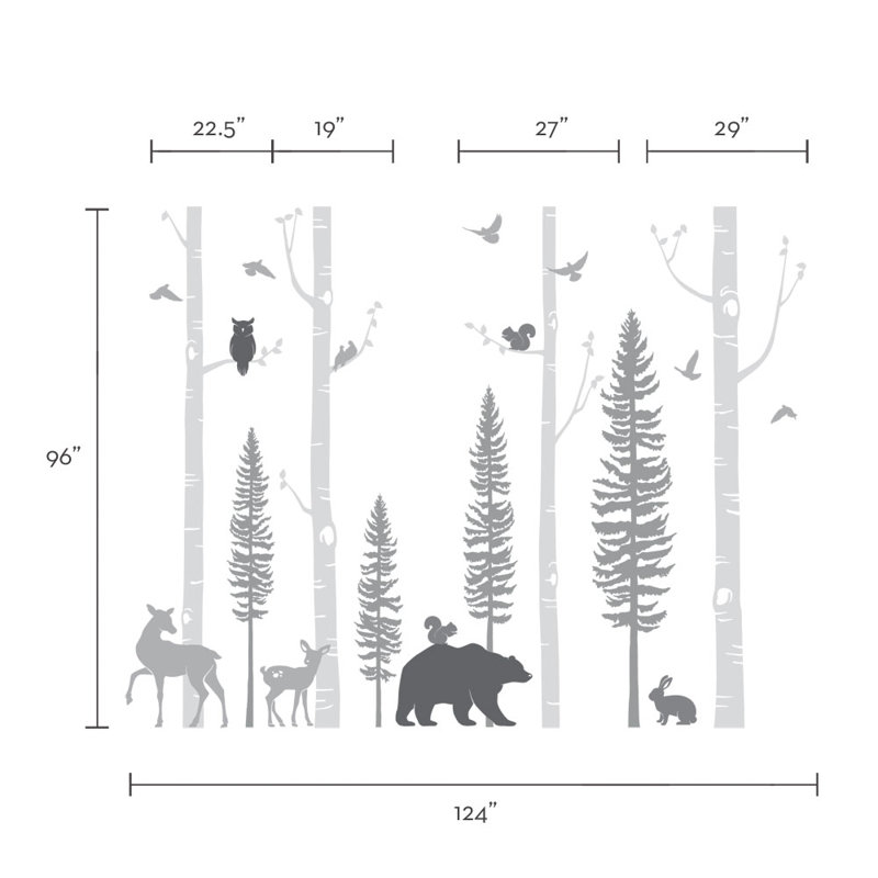 Animals Non-Wall Damaging Accent, 96" H x 124" W, Scheme A