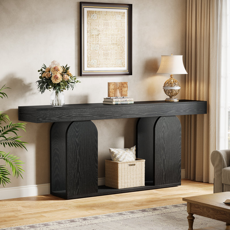 Console de style rustique 70,9 po Gouldner, Noir