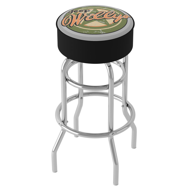 Swivel Upholstered Counter Stool with Metal Frame