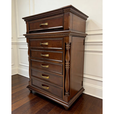 Armoire à bijoux multifonctionnelle en bois d'hévéa de style américain