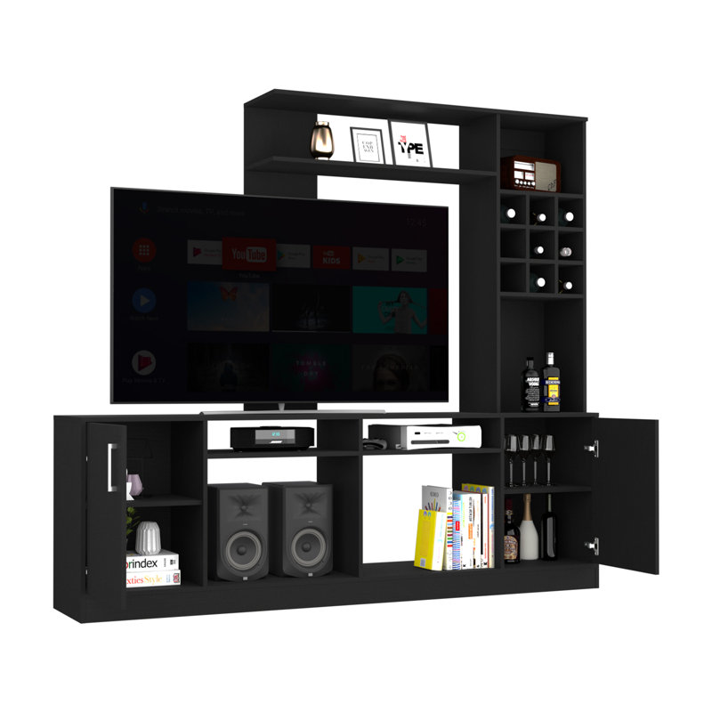 Meuble audio-vidéo Modoc, salon, noir sur place