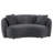 Lorraine Dark Grey Upholstered Curved Loveseat