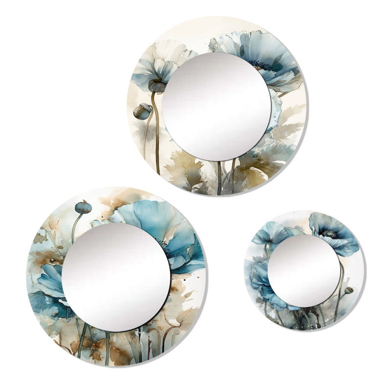 Miroir mural rond en aluminium Dilani
