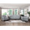 Mobilier de salon moderne avec coussins attachés en tissu texturé de couleur sable transitionnelle moderne