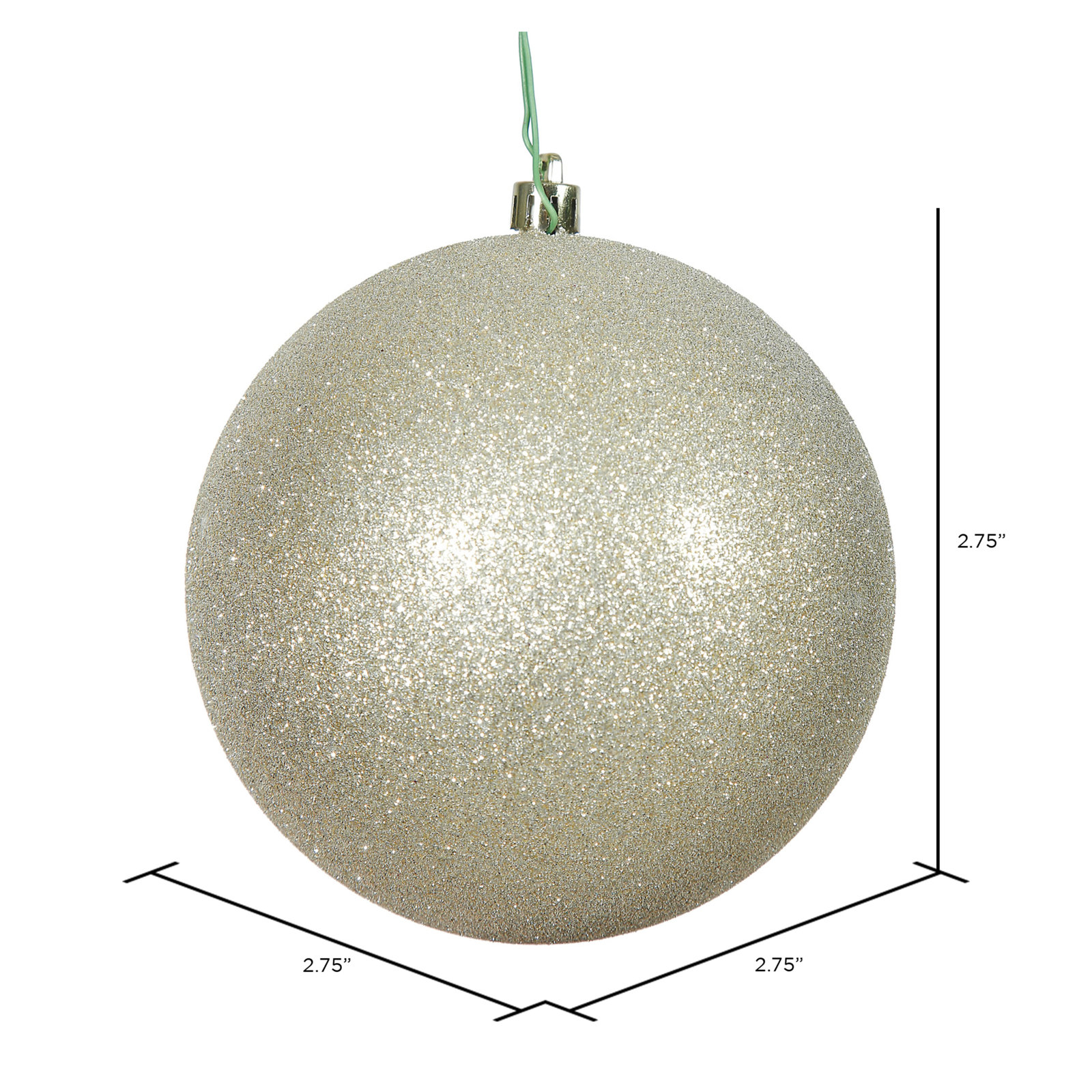 Shatterproof Bauble, 2.75", Champagne
