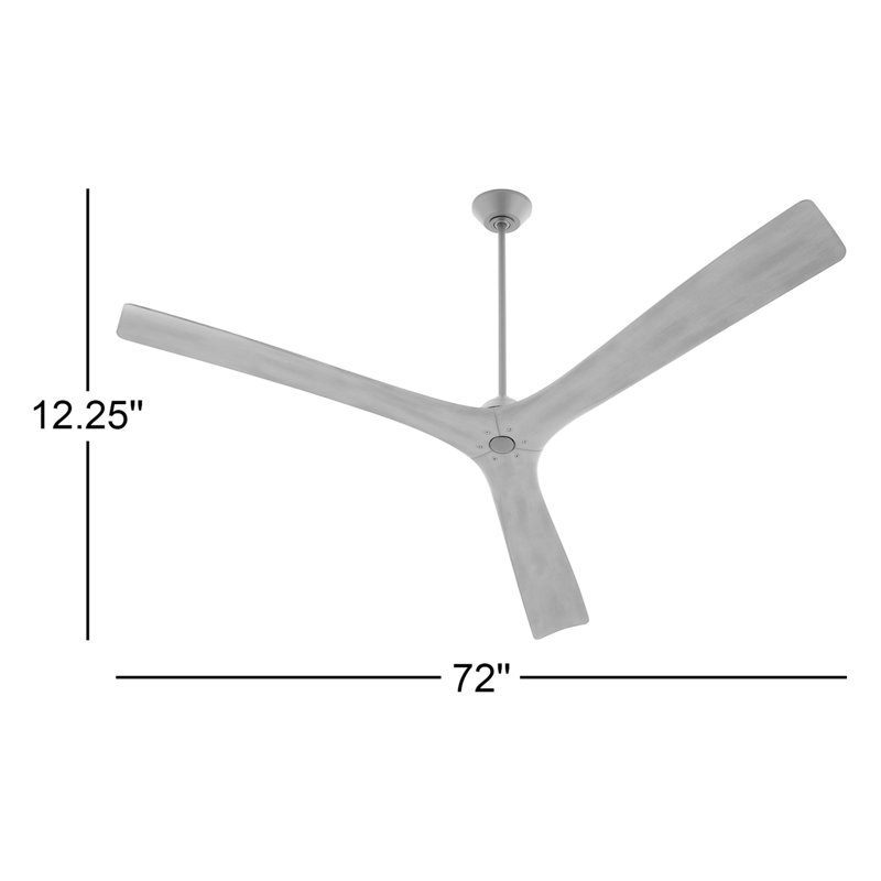 Ventilateur de plafond Keyandre, Noir, L 72 po