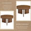 Table basse ronde en bois de manguier 35 po avec base à lattes Kenneth