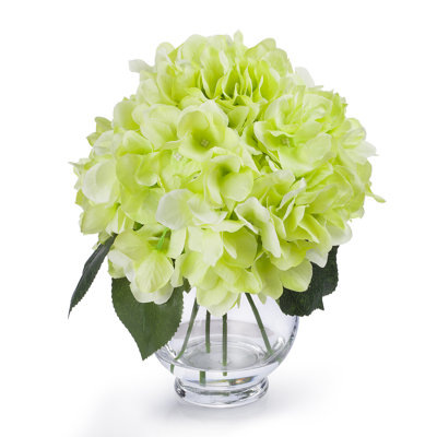 Silk Hydrangea Arrangement in Vase