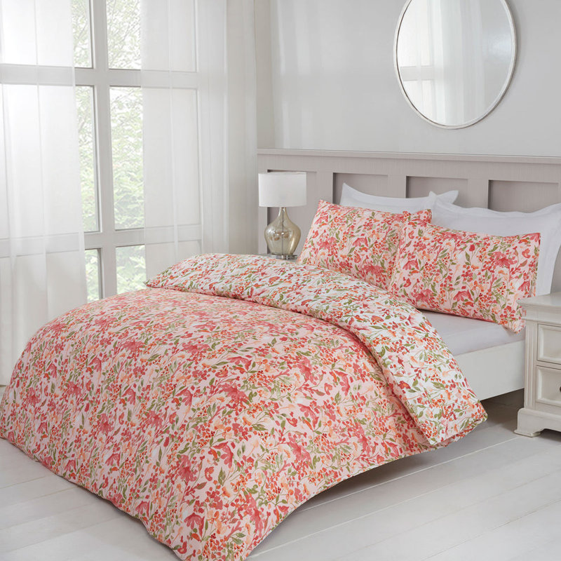 Polyester Floral Duvet Cover Set, Double Bed (200 x 200 cm)