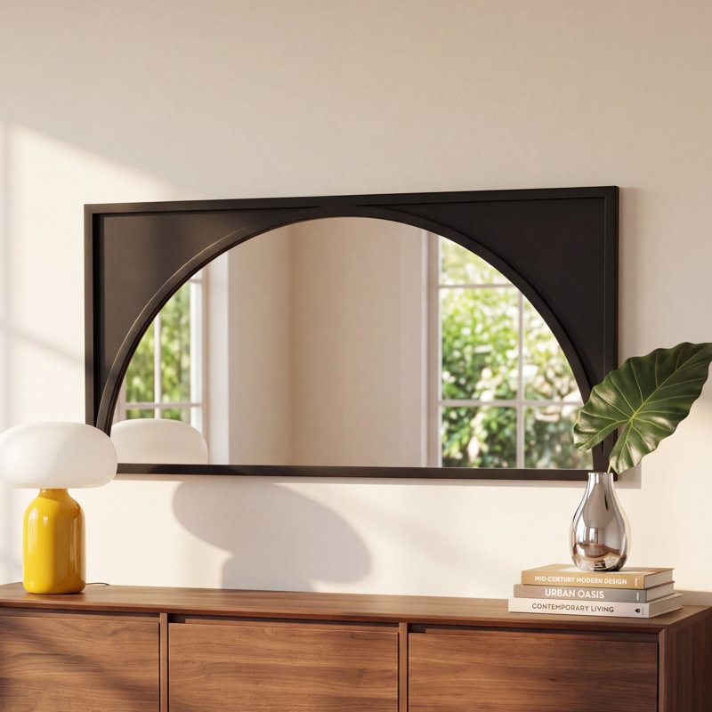 Abie Flat Mirror, Black
