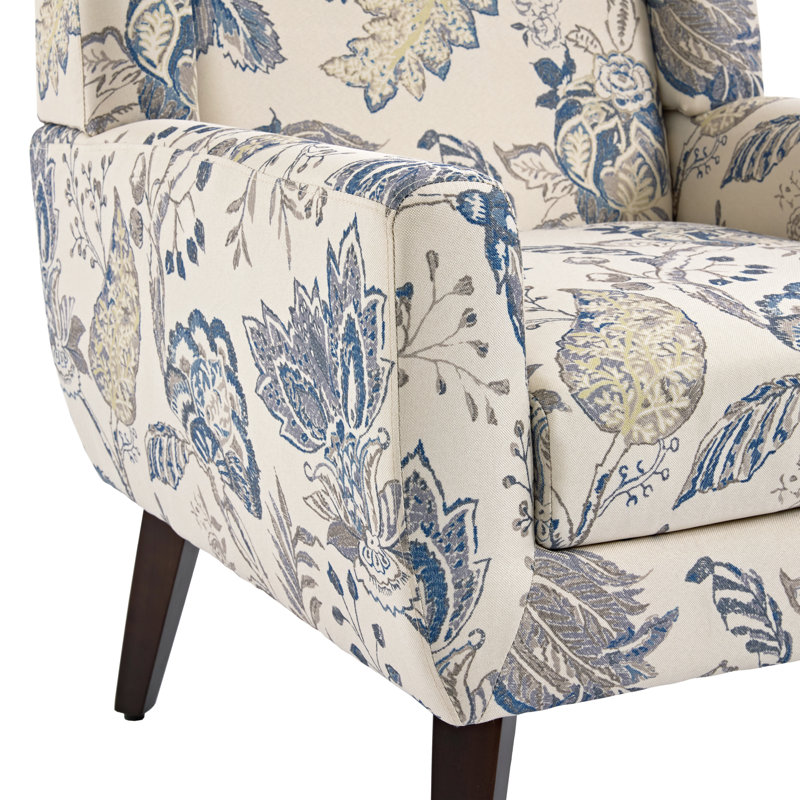 Fauteuil Jaqueze, Mélange de lin crème bleu