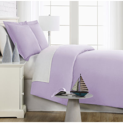 Housse de couette Southshore Basics de Southshore Fine Linens, coloris Evening Haze, en microfibre doublement brossée avec fermeture éclair invisible et attaches aux coins, 2 taies d'oreiller King, King/California King