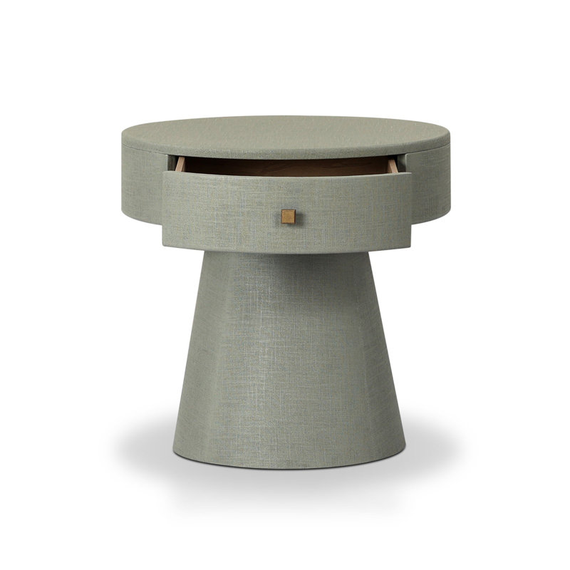 Chiro Nightstand-Black Linen, Laurel Sage