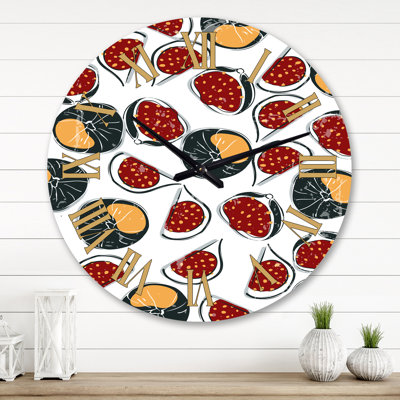 Fruit and Leaves Minimalism II Wall Clock
