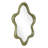 35.4" Irregular Wall Mirror with Glossy Olive Green Wavy Frame