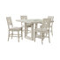 Rhiannon 5PC Square Counter Height Dining Set in Antique White-Table and Four Chairs