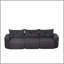 Canapé en chenille pour le salon, grand canapé 3 places moderne de 109 po avec accoudoirs épaissis, dossier rembourré, assise profonde, moelleux, confortable pour le salon, la chambre à coucher, un appartement, le bureau noir-33952776