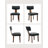 Mid Century Modern Dining Chairs Set of 2,PU Leather Upholstered Accent Curved Backrest Kitchen Chairs with Hardwood Frame for Farmhouse,Dining Room,Black-543819255-543818765