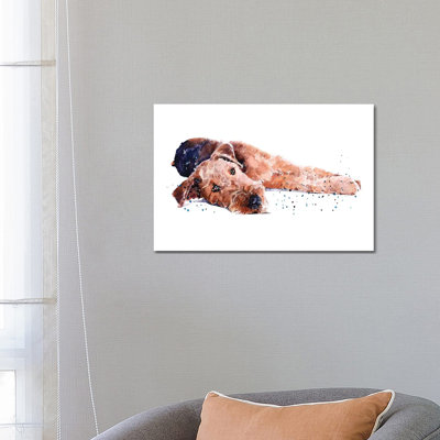 Airedale I by EdsWatercolours - Print