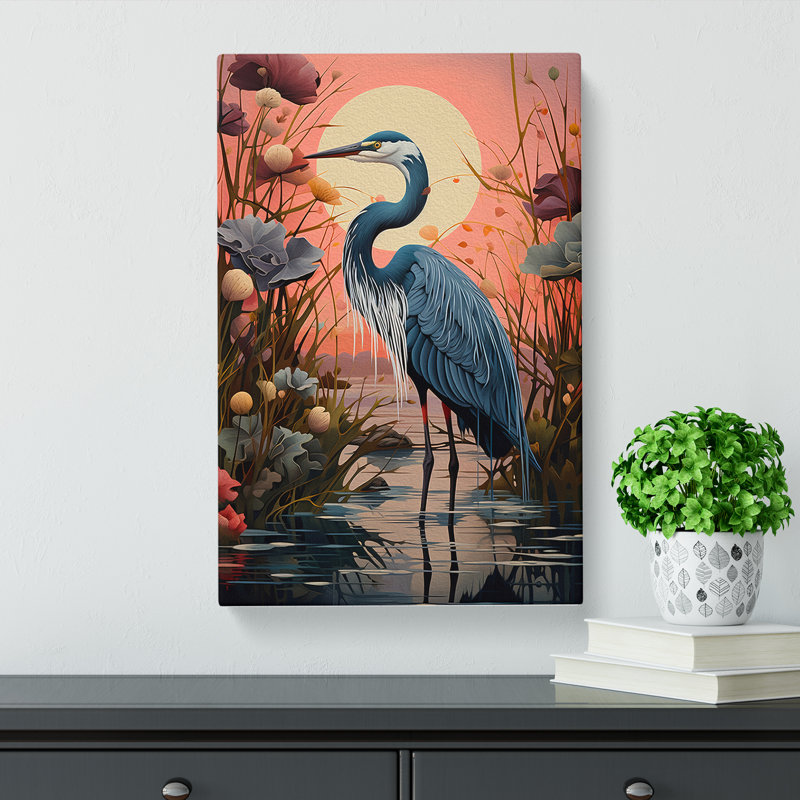 Heron Orphism No.2 - Print, 60cm H x 40cm W x 3cm D
