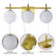 Luminaire de salle de bain à 3 lumières à intensité variable en fer en laiton à intensité variable avec abat-jour rond en verre Lio-647791631-657584339