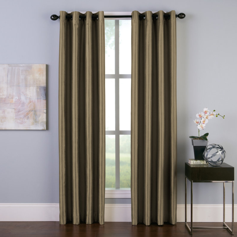 Manos Room Darkening Curtain Single Panel, 50" W x 84" L, Bronze