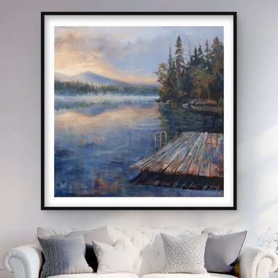 Dock - White Framed Matted Print for Home Decor | Art Print
