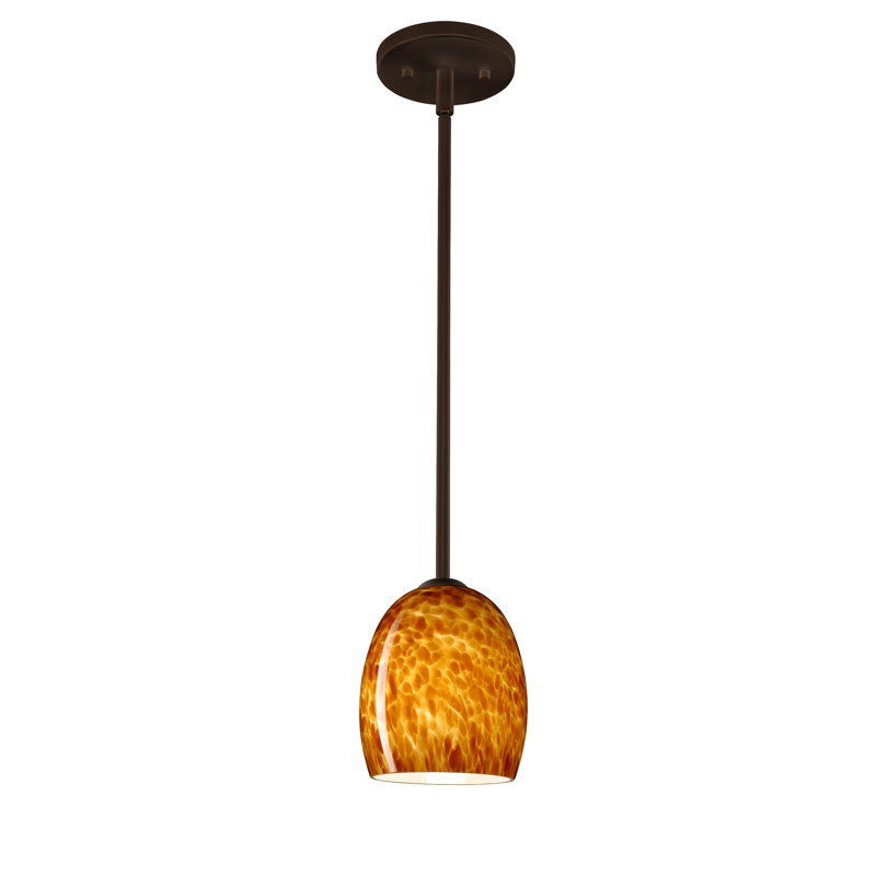 Lucia 1 - Light Single Pendant, Bronze, Opal Matte, Incandescent