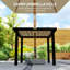 Outsunny Garden Table for 4 Person Parasol Hole 86 x 86 x 71cm-2043037555