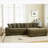 Oversized Two-Piece Couches, L Shaped Sofa, Corduroy, Right Chaise Daybed-292173583-292173580