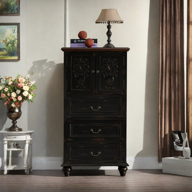 Rustic American style multi-purpose accent cabinet, Black