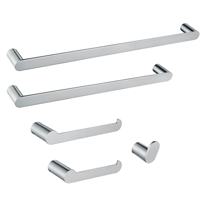 Ensemble de quincaillerie de salle de bain 5 pièces Dessau, Chrome poli