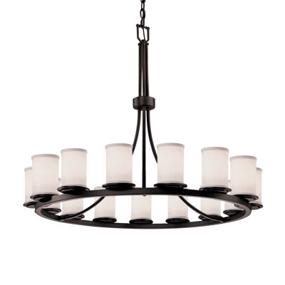 Lustre de roue de wagon de style bougie à 15 lumières Gisele