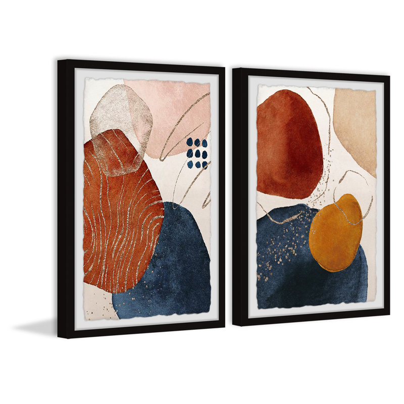 Burning Stones by Marmont Hill - 2 Piece Single Picture Frame Painting Set, 45 cm H x 76 cm W